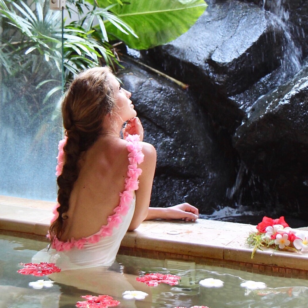 Gorgeous Pink Flower Bathing Suit